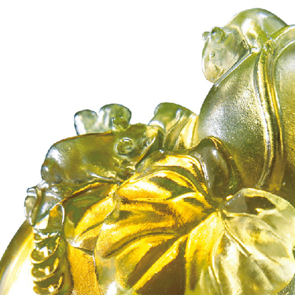 LIULI Crystal Art Crystal Gourd & Mouse, "Our Happiness"