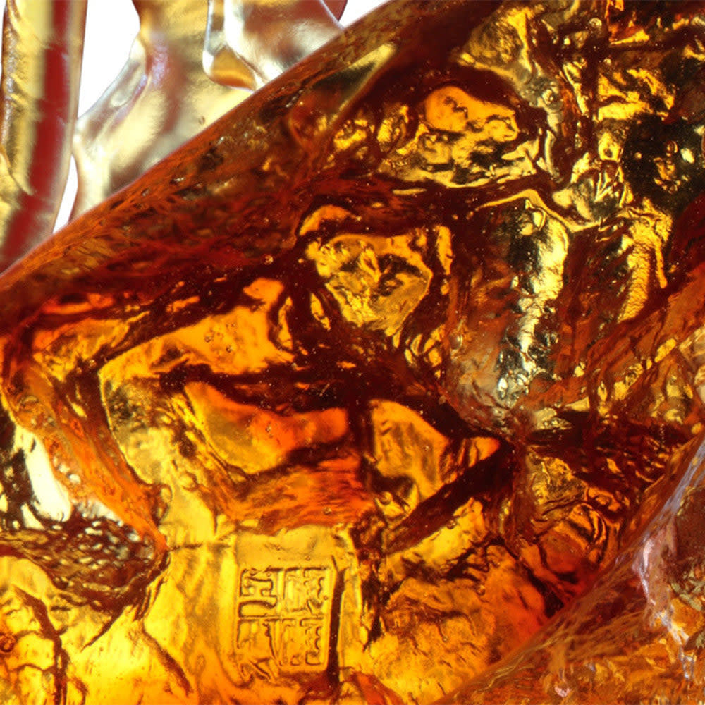 LIULI Crystal Art Crystal Tiger, "Peak of Satisfaction"