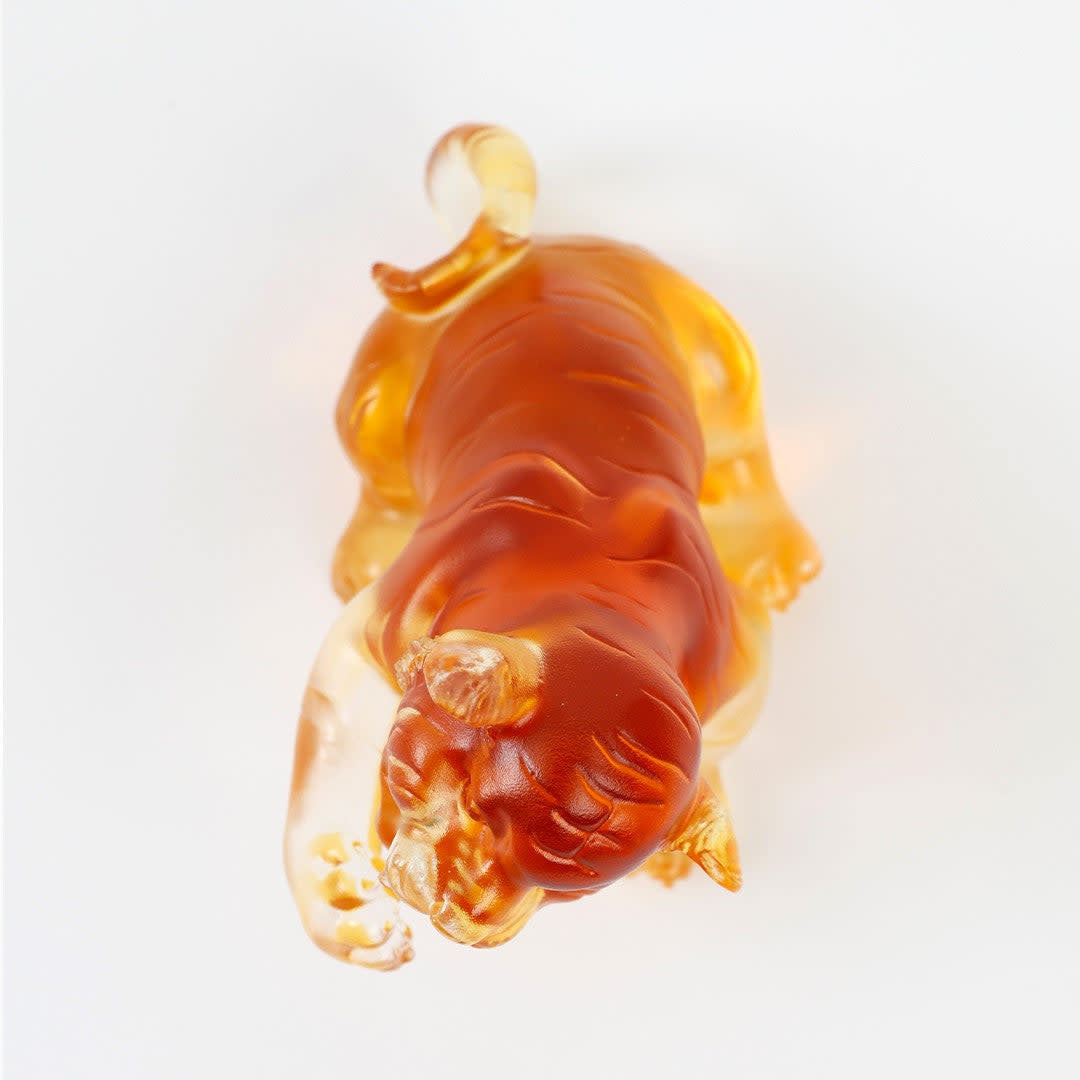 LIULI Crystal Art Crystal Tiger Cub, "Growing Up"