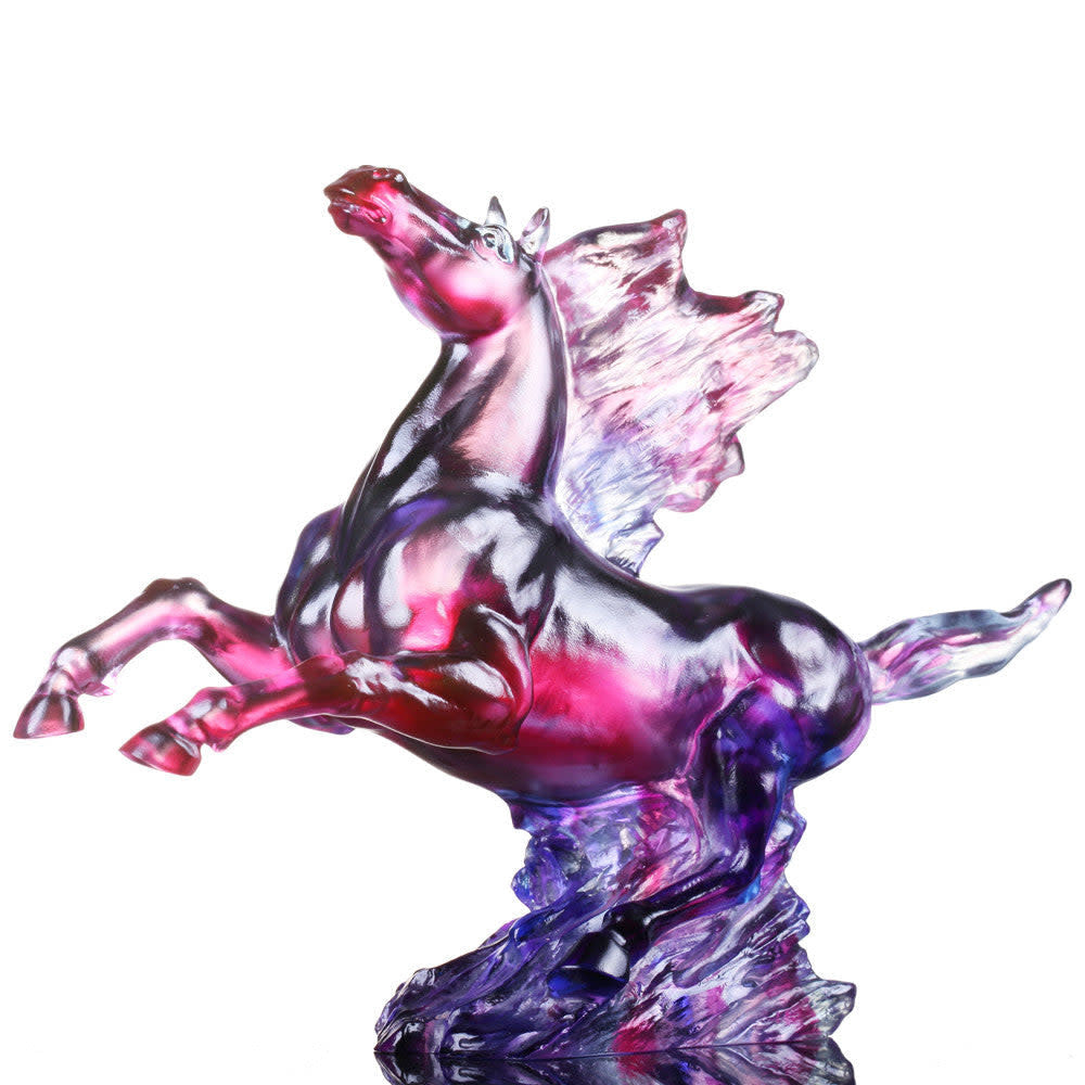 LIULI Crystal Art Crystal Horse, Galloping in the Storm