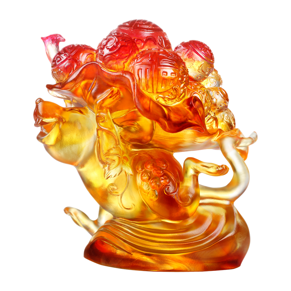 LIULI Crystal Art Crystal Mouse, Year of the Rat, An Auspicious Delivery