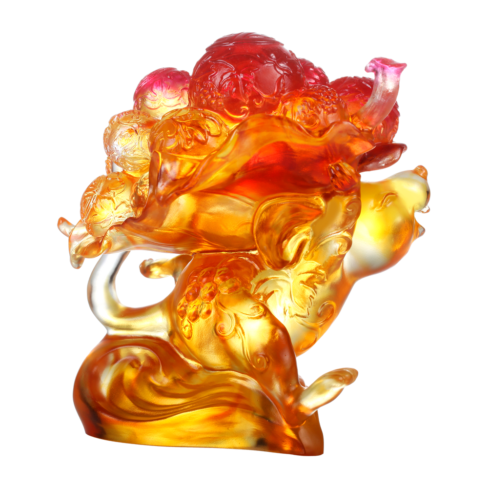 LIULI Crystal Art Crystal Mouse, Year of the Rat, An Auspicious Delivery