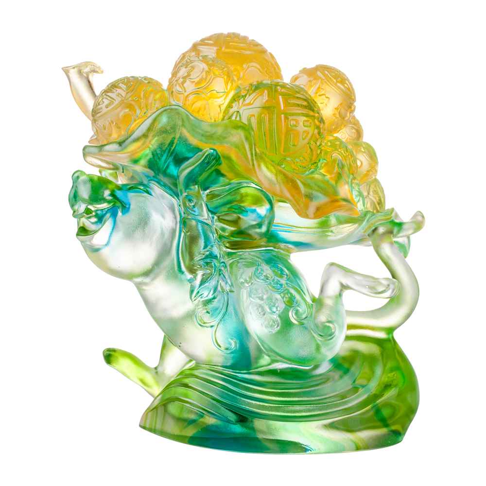 LIULI Crystal Art Crystal Mouse, Year of the Rat, "An Auspicious Delivery"