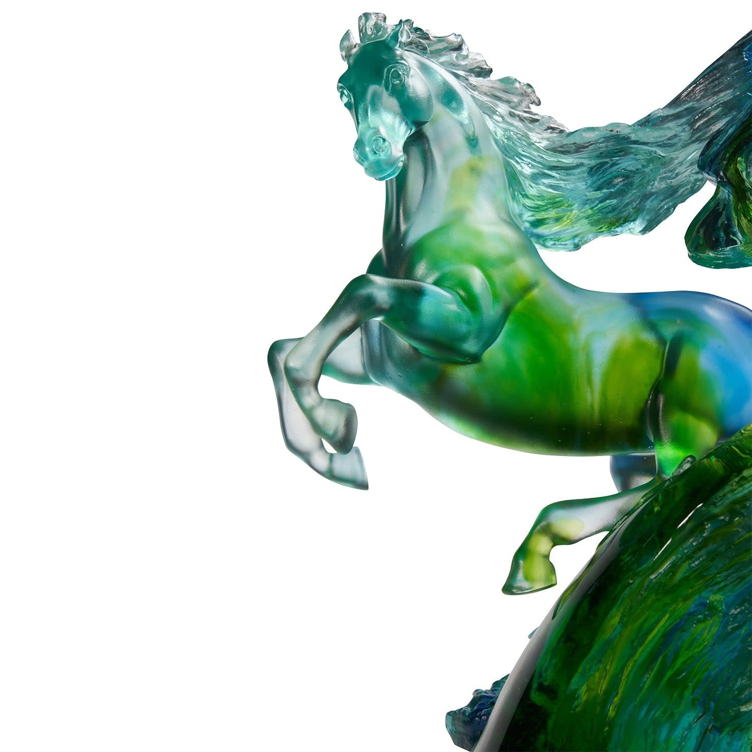 LIULI Crystal Art Crystal Horse Sculpture, "Accomplished"