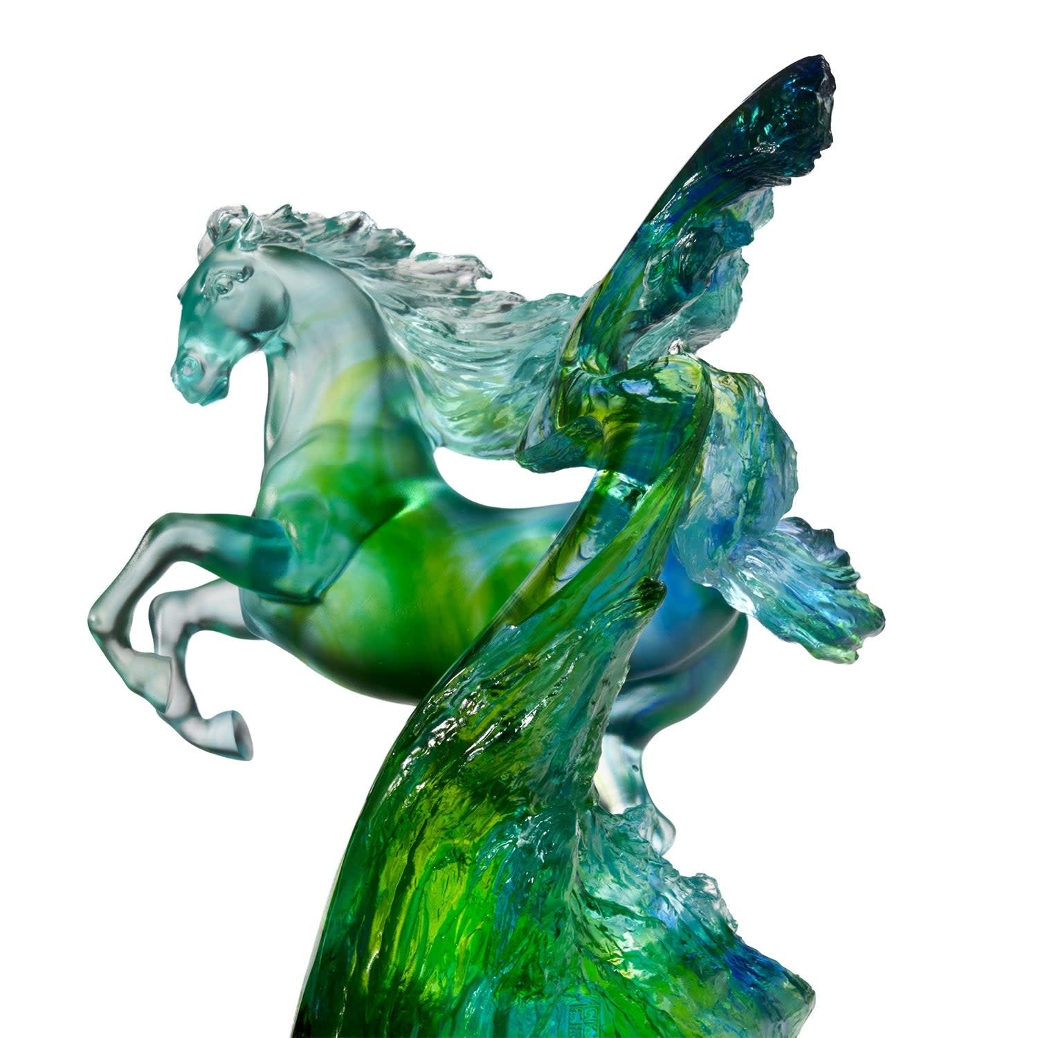 LIULI Crystal Art Crystal Horse Sculpture, "Accomplished"