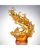 LIULI Crystal Art Crystal Horses, "Rising through Heaven and Earth"