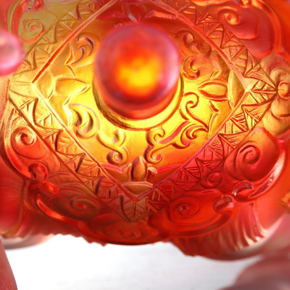 LIULI Crystal Art Crystal Elephant Sculpture, "The Auspicious Elephant"