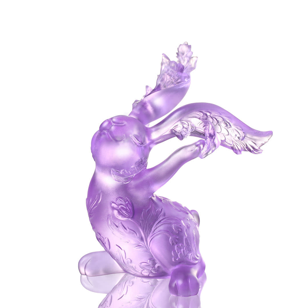 LIULI Crystal Art Crystal Year of the Rabbit "Spring Breeze, Felicitous"