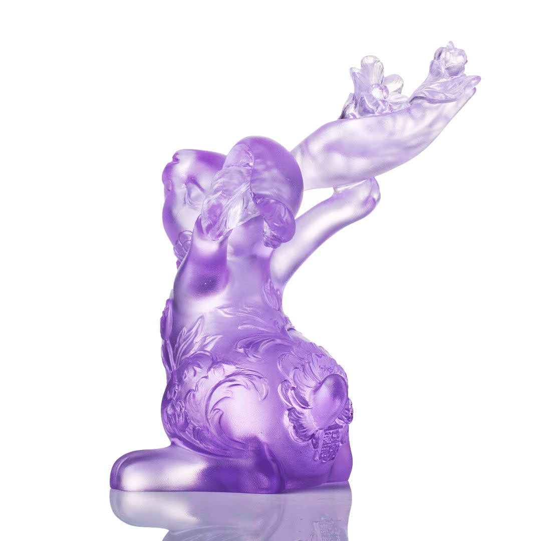 LIULI Crystal Art Crystal Year of the Rabbit "Spring Breeze, Felicitous"