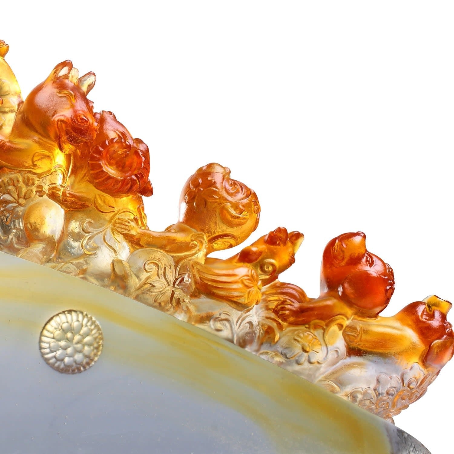 LIULI Crystal Art Crystal Zodiac Animals, "Indomitable Hearts"