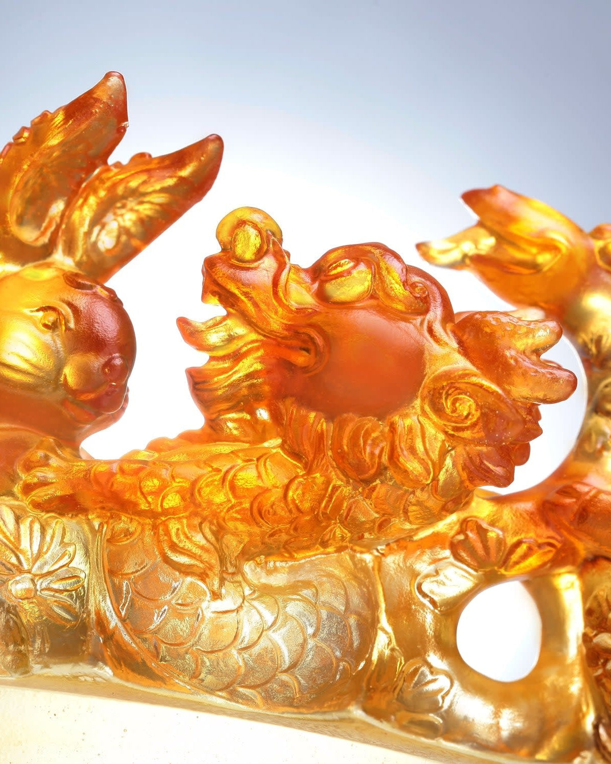 LIULI Crystal Art Crystal Zodiac Animals, "Indomitable Hearts"
