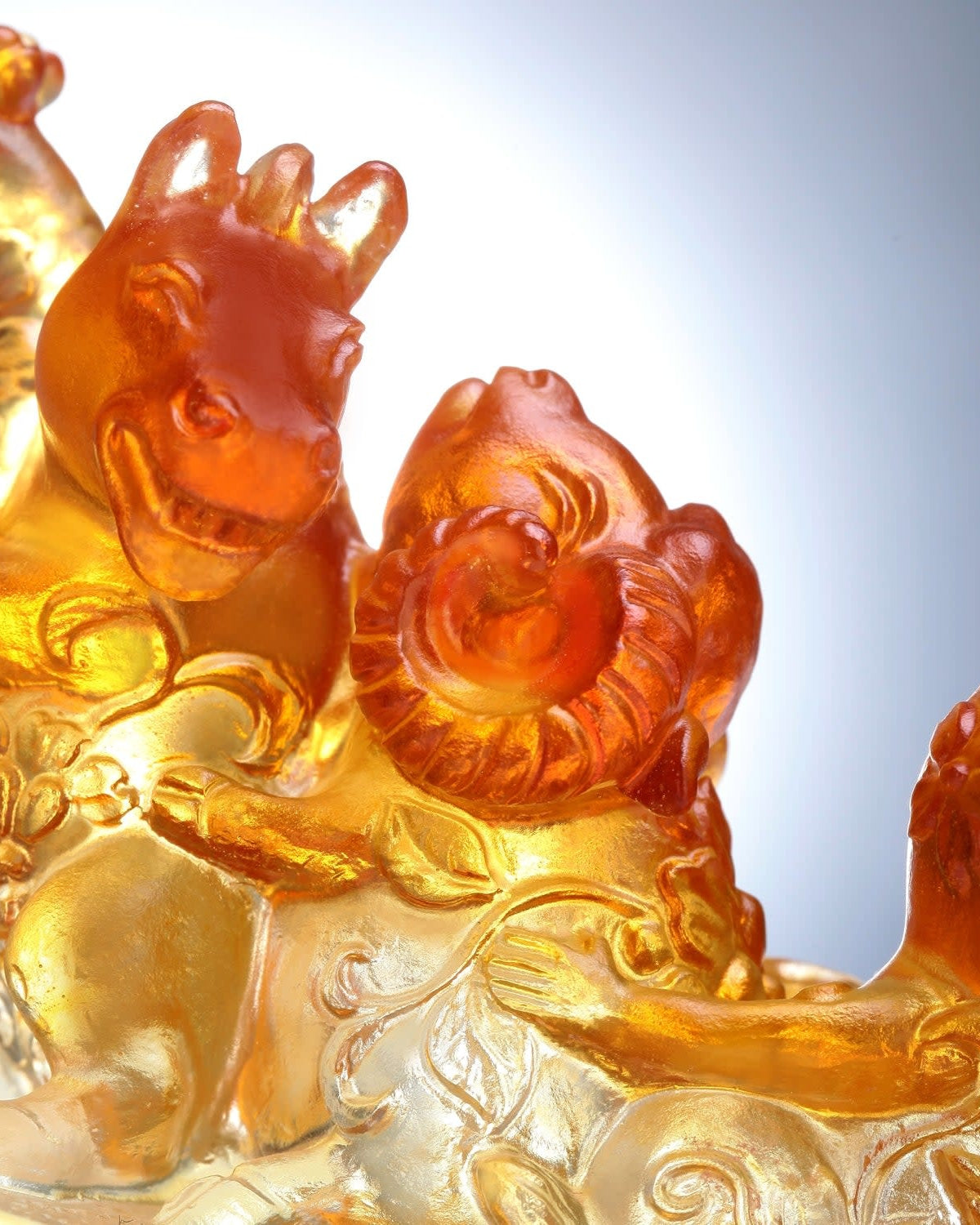 LIULI Crystal Art Crystal Zodiac Animals, "Indomitable Hearts"