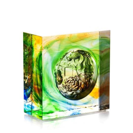 LIULI Crystal Art Crystal Goldfish Paperweight, Prosperity Abound, Mixed Colors