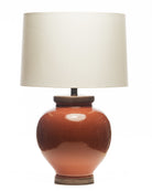 Luca Porcelain Lamp in Living Coral (Walnut)