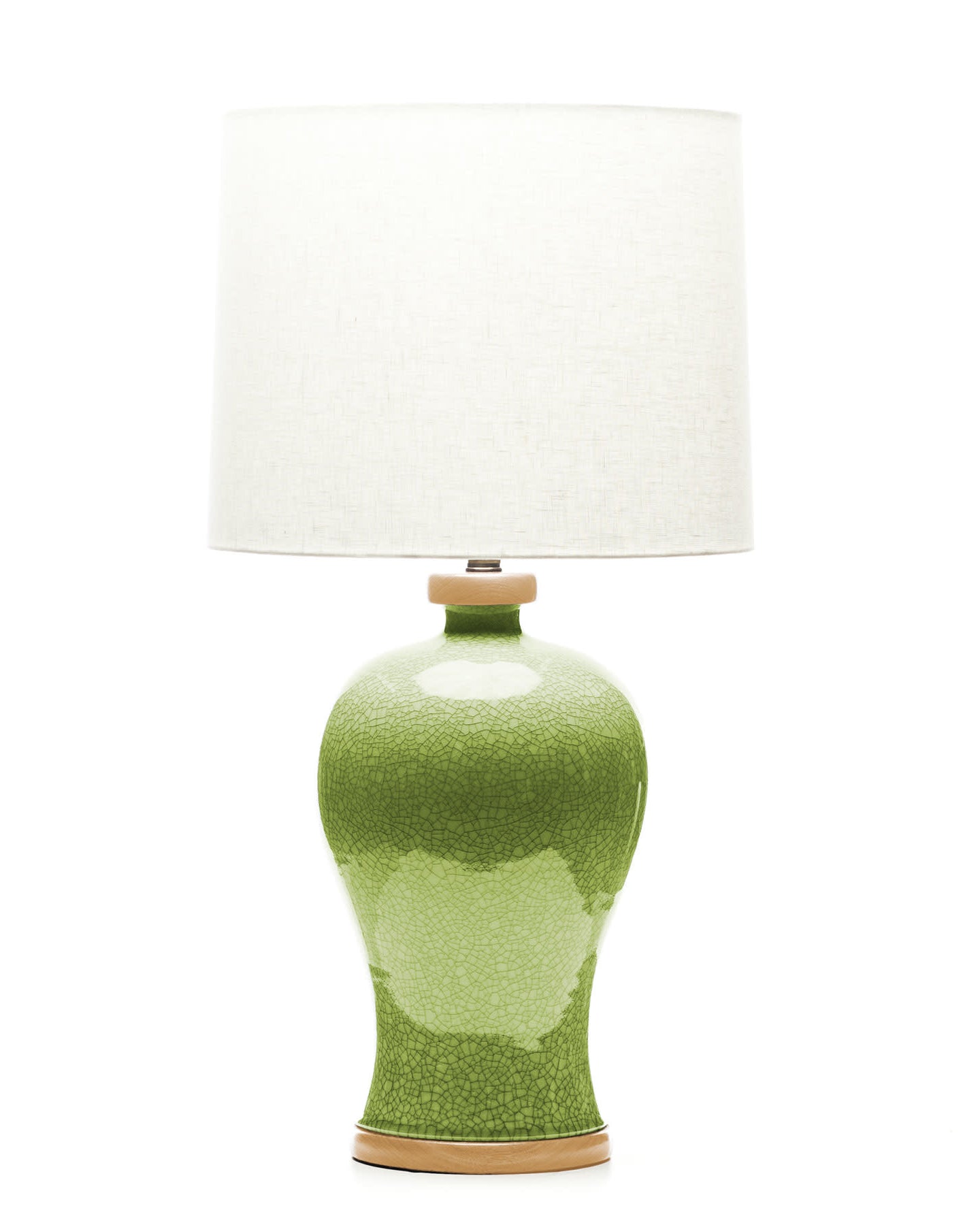 Lawrence & Scott Dashiell Table Lamp in Celadon Crackle with Oak Base