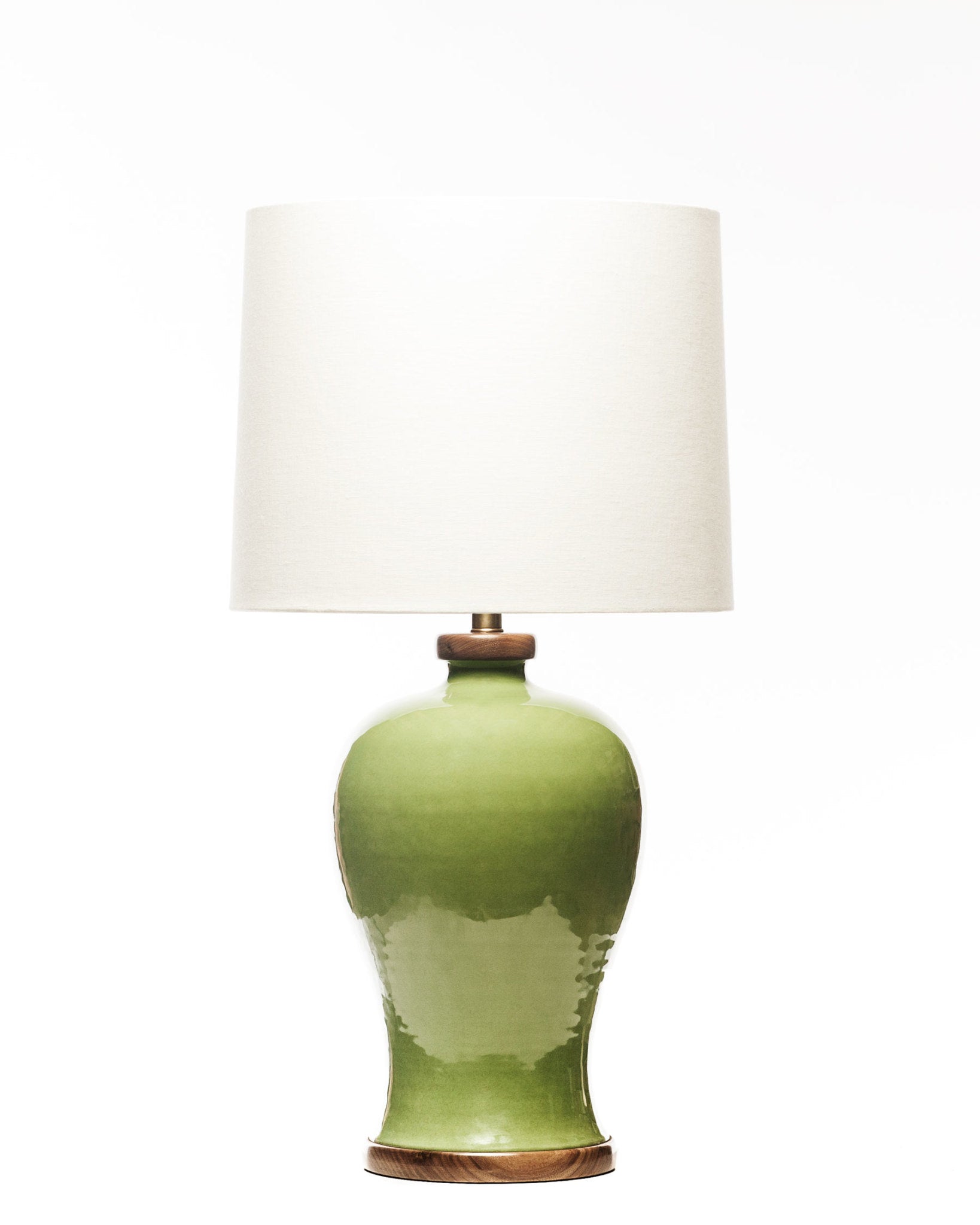 Lawrence & Scott Dashiell Table Lamp in Celadon with Walnut Base