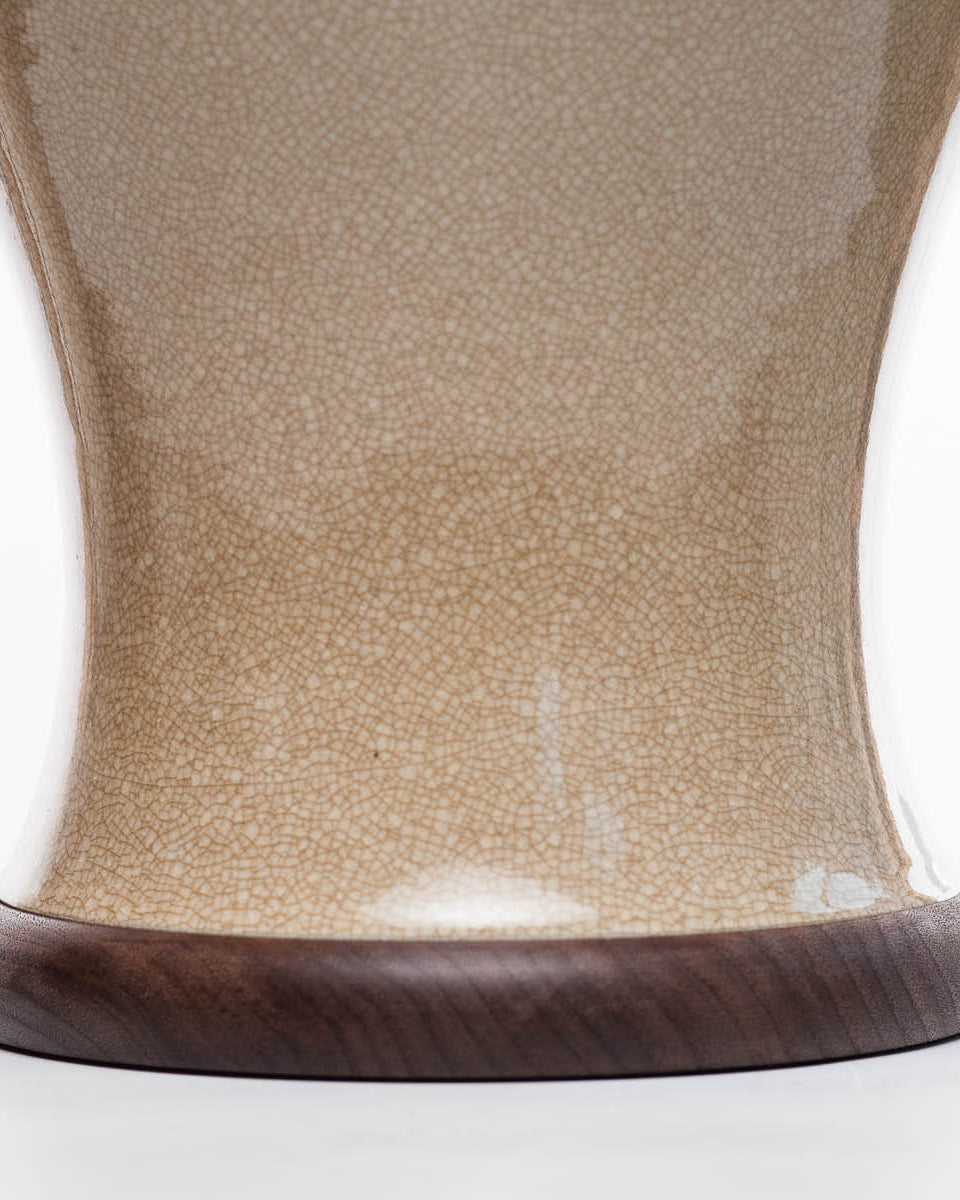 Lawrence & Scott Dashiell Porcelain Table Lamp in Cream Crackle (walnut) Sample Sale
