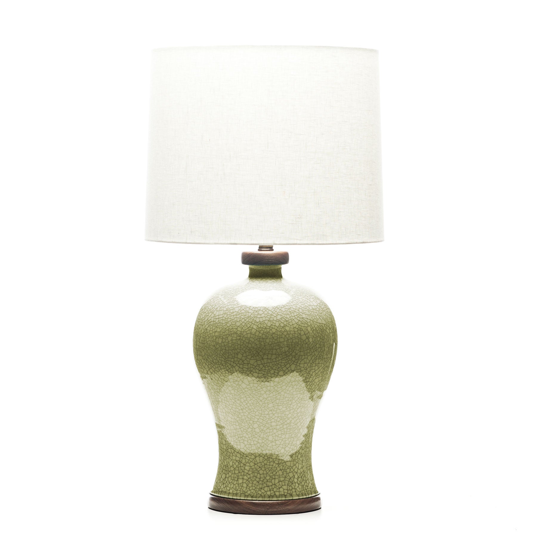Lawrence & Scott Dashiell Porcelain Table Lamp in Oyster Crackle (walnut) Sample Sale