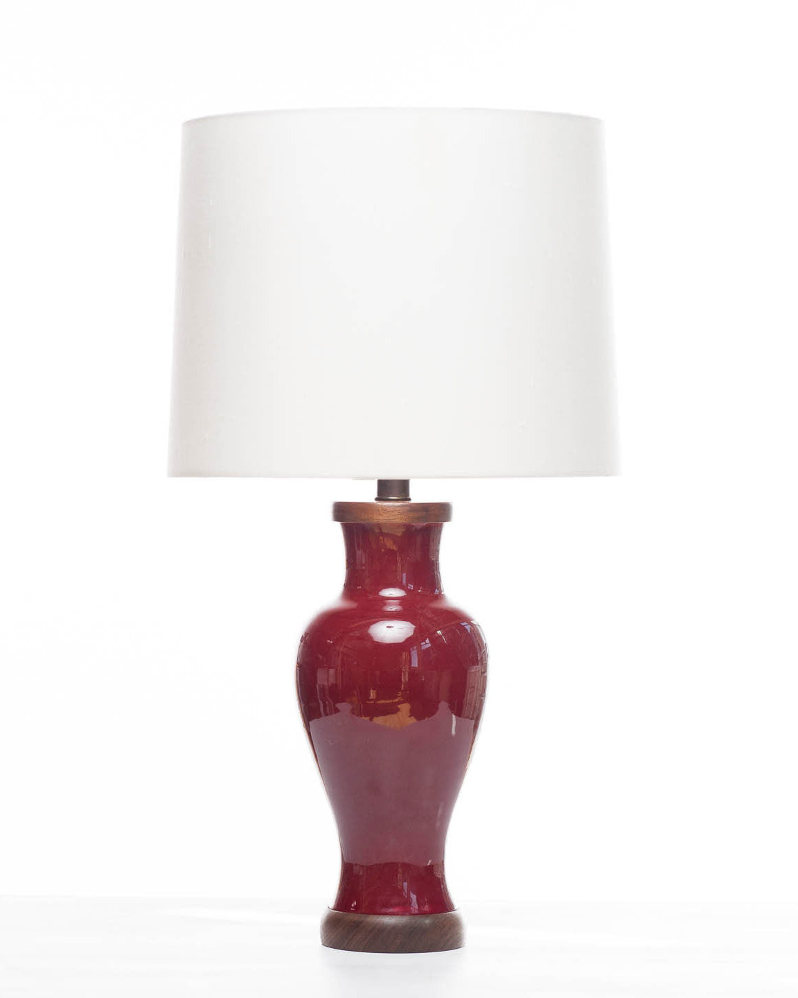 Lawrence & Scott Gabrielle Baluster Porcelain Table Lamp in Pinot Red
