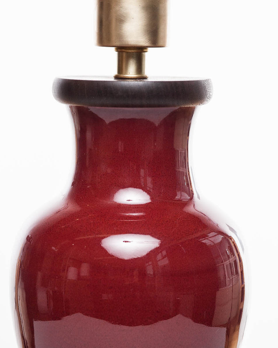 Lawrence & Scott Gabrielle Baluster Open Box Porcelain Lamp in Pinot Red
