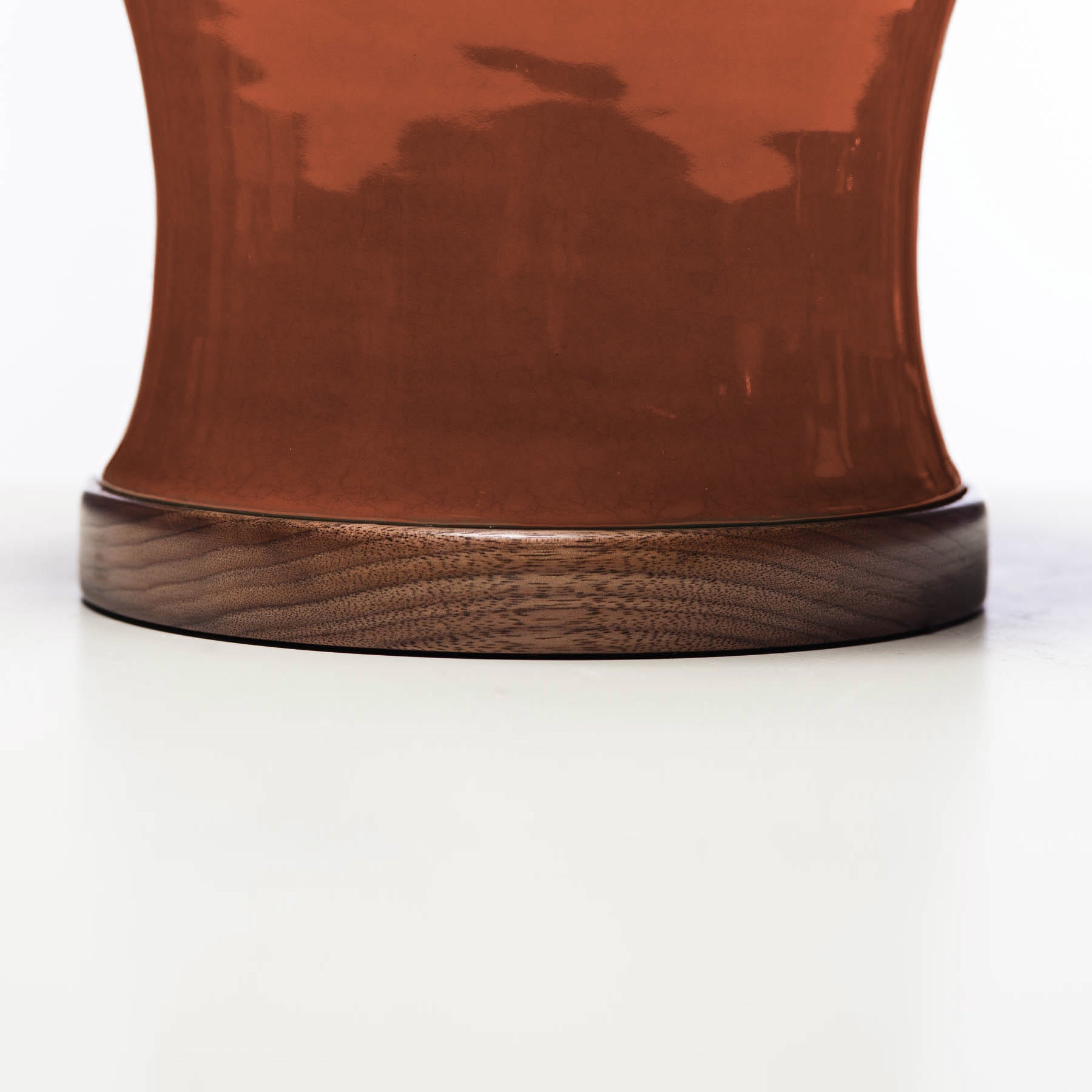 Lawrence & Scott Dashiell Table Lamp in Living Coral with Walnut Base