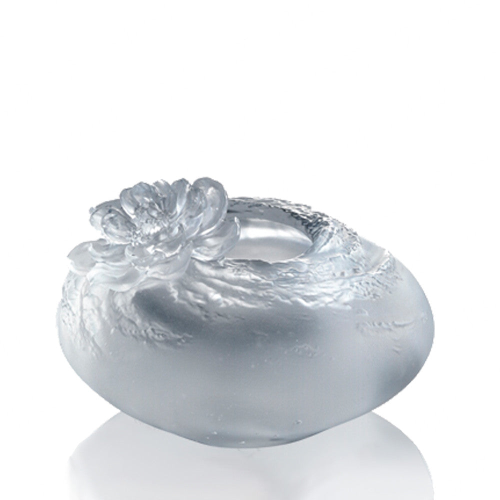 LIULI Crystal Art Crystal Flower, Peach Blossom, "A Fresh and Wonderful Blessing"