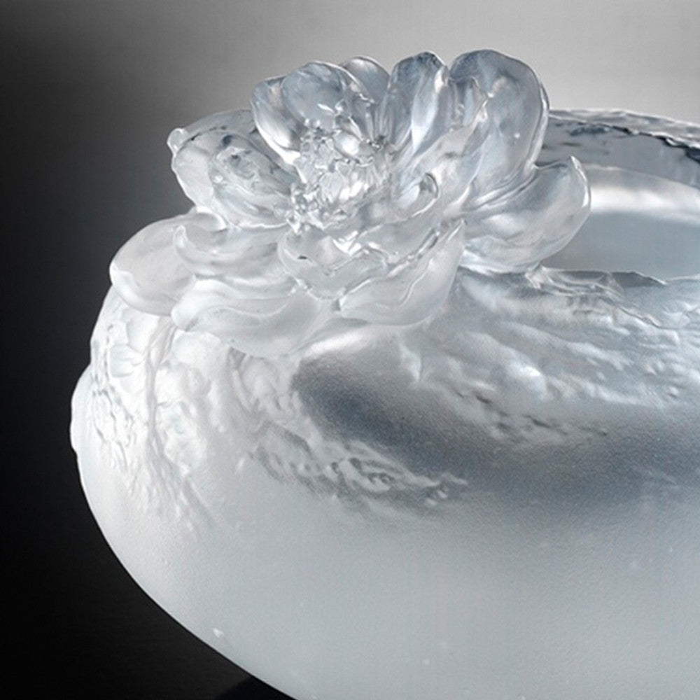 LIULI Crystal Art Crystal Flower, Peach Blossom, "A Fresh and Wonderful Blessing"