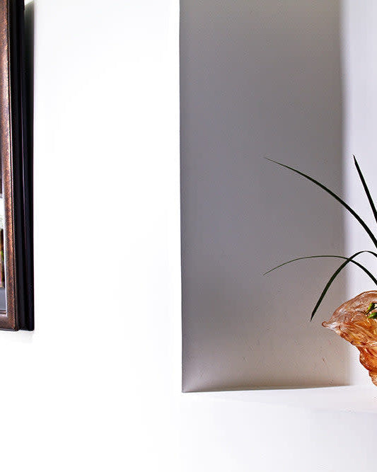 LIULI Crystal Art Crystal Floral Vase, Narcissus, "Peach Blossom Spring"