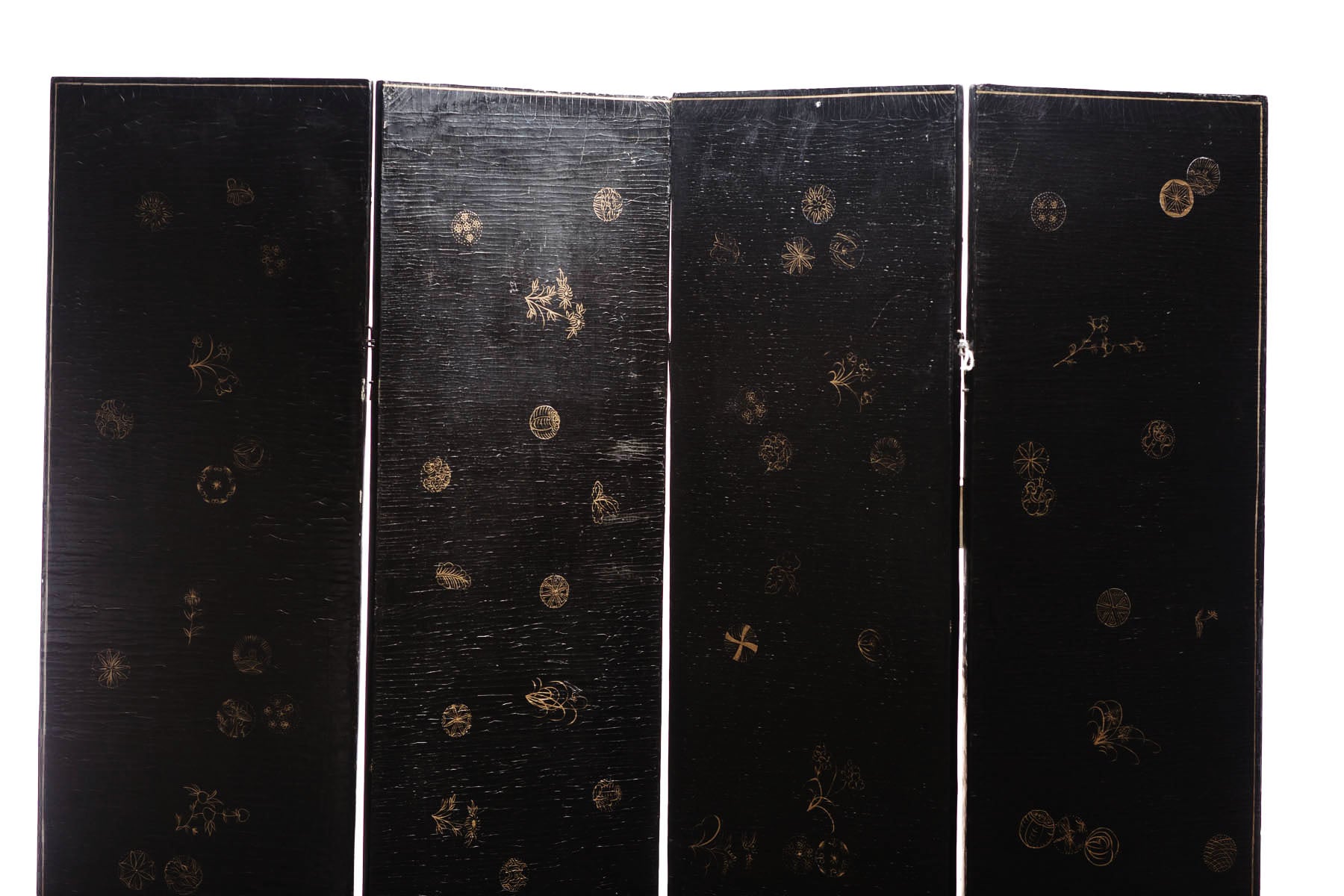 Lawrence & Scott SCREEN: ANTIQUED CRACKLE LACQUER PANELS 16''x73''x4panels