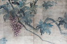 Sung Tze-Chin "Tranquility" 4-Panel Ink on Paper Grapevine Chinoiserie Hanging Screen Painting