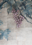 Sung Tze-Chin "Tranquility" 4-Panel Ink on Paper Grapevine Chinoiserie Hanging Screen Painting