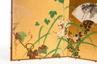 Lawrence & Scott SCREEN:''IVY&FANS'' on gold foil 18'' x 46'' x 2 panels