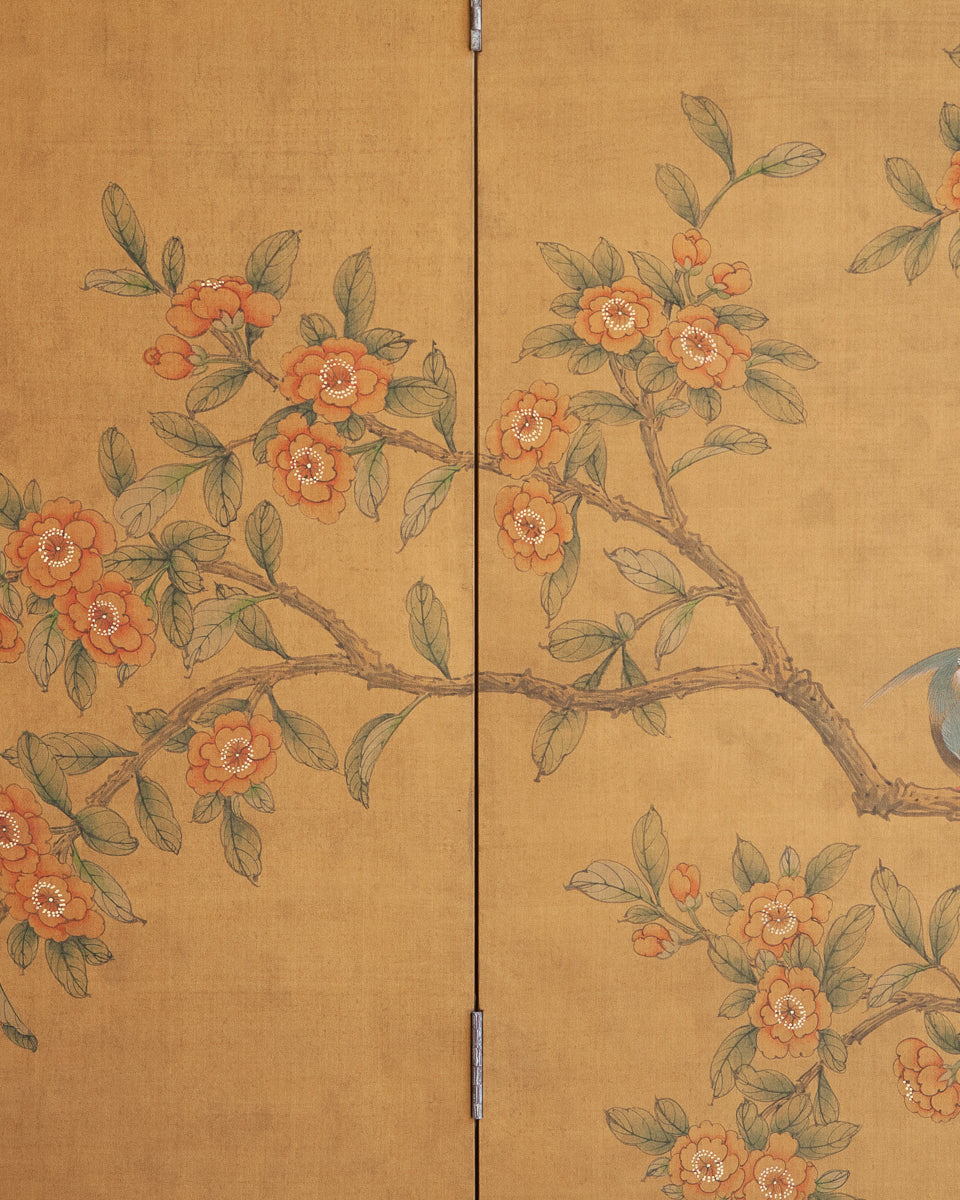 Lawrence & Scott Master Sung Tze-Chin "Sakura Garden" 8-Panel Screen