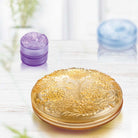 LIULI Crystal Art Crystal Chrysanthemum, Lunar Jewelry Box in Amber