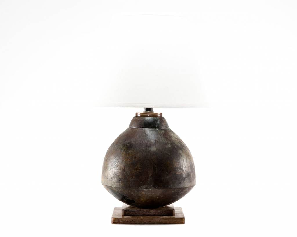 Hagen Table Lamp in Archaic Bronze