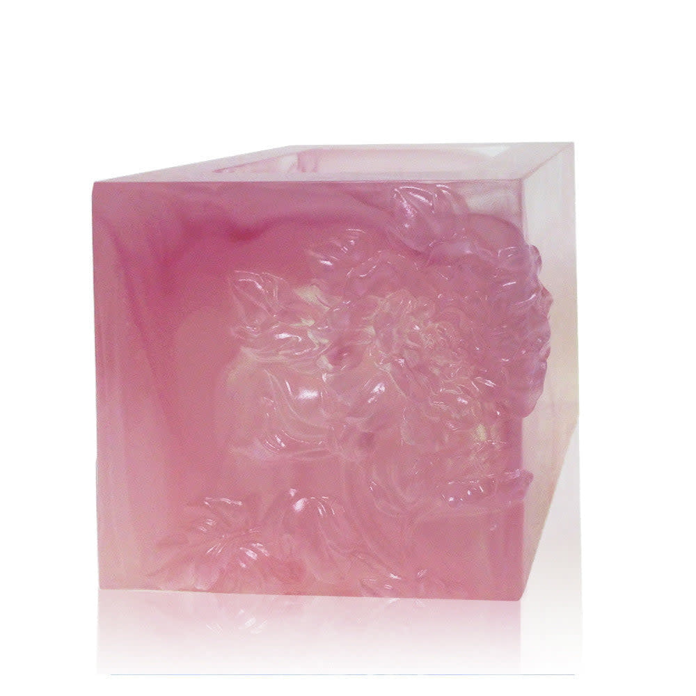 LIULI Crystal Art Crystal Peony Candle Holder, Votive Candleholder, "Heavenly Splendor"