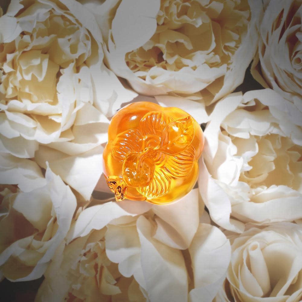 LIULI Crystal Art Crystal Persimmon Paperweight "Good Things Come in Pairs" Set of 2