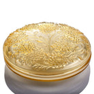 LIULI Crystal Art Crystal Chrysanthemum, Lunar Jewelry Box in Amber