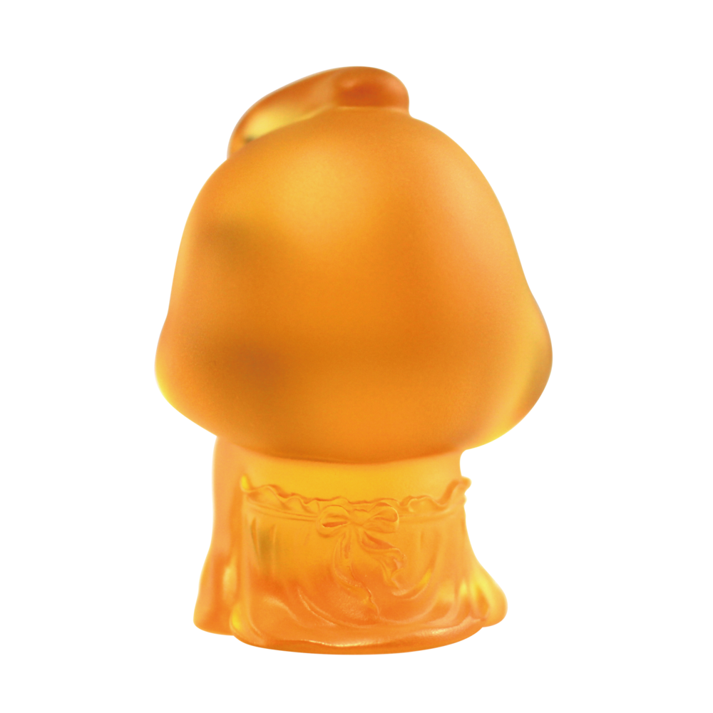 LIULI Crystal Art Crystal Mini Woman Figurine, The Beauty of Tang Dynasty-My Ideal Type, Light Amber