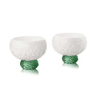 LIULI Crystal Art Bone China Sake Cups - Seasonal Treasures-Spring Peony (Set of 2)