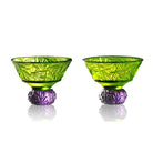 LIULI Crystal Art Crystal Sake Glass, Shot Glass (Set of 2) - Virtuous Bamboo ("A Drink to Virtue")
