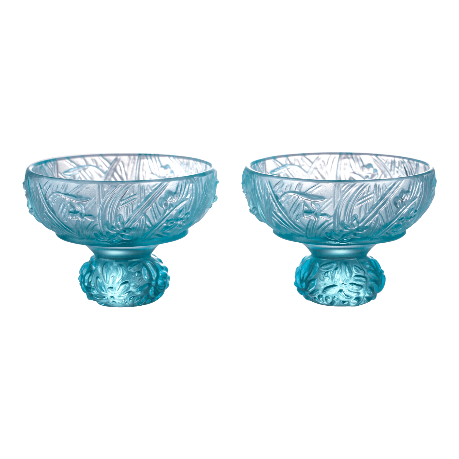 LIULI Crystal Art "Virtuous Orchid" (A Drink to Virtue) - Sake Glass, Shot Glass (Set of 2)