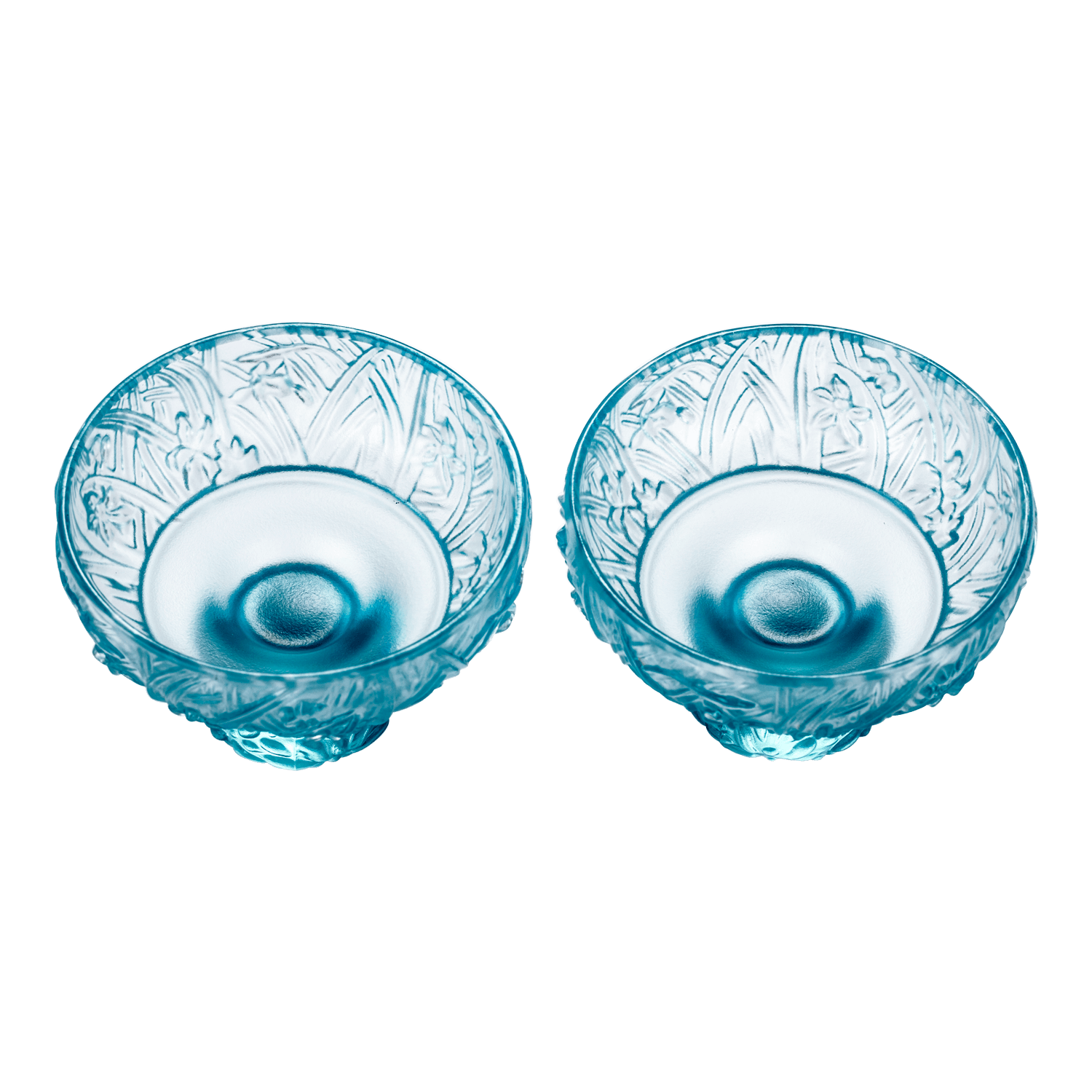 LIULI Crystal Art "Virtuous Orchid" (A Drink to Virtue) - Sake Glass, Shot Glass (Set of 2)