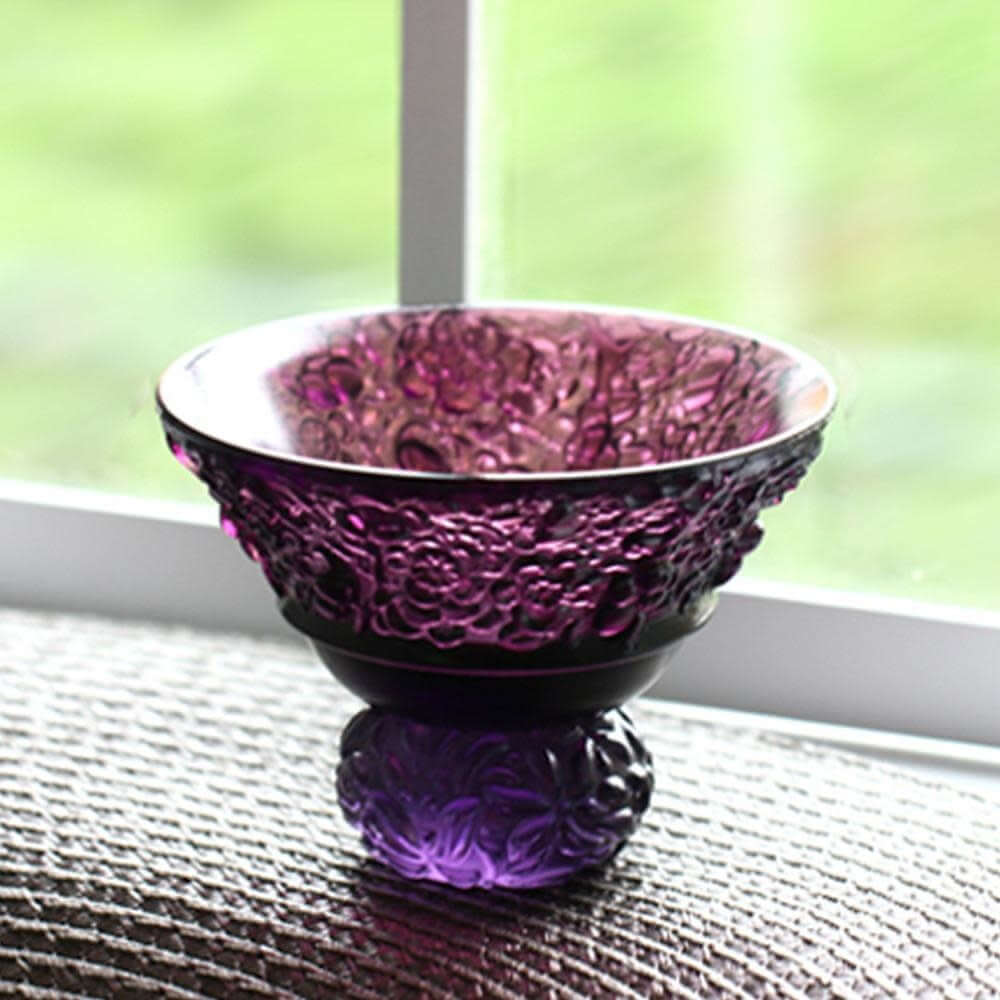 LIULI Crystal Art A Drink To Virtue (Set of 4), Sake Glass, Shot Glass (4 Designs, Same Color)