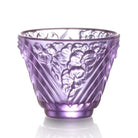 LIULI Crystal Art Crystal "To Drink Amongst Flowers" Sake Glasses, Set of 4, Clear Royal Purple