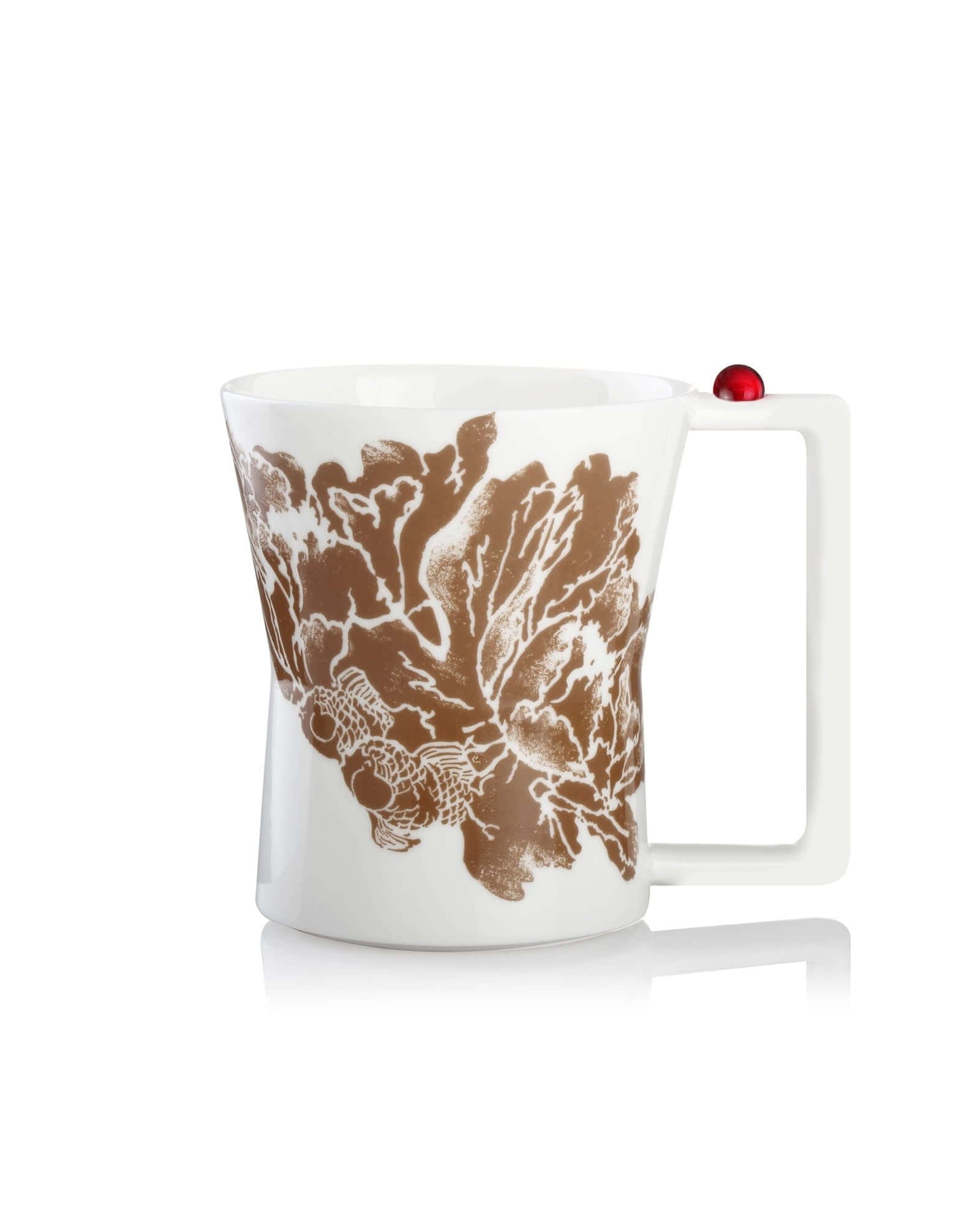 LIULI Crystal Art Coffee Mug, "A Leisurely Drop of Red"