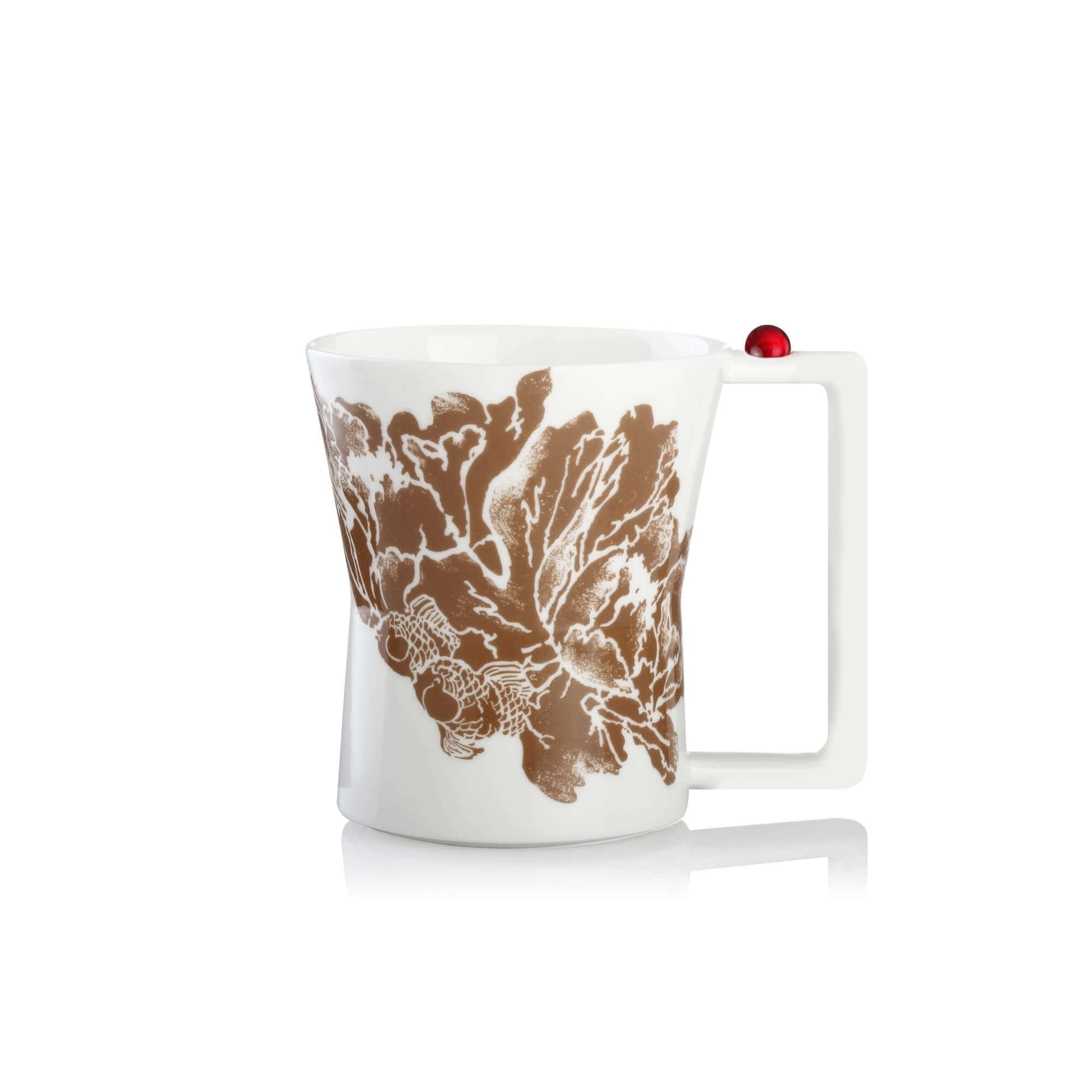 LIULI Crystal Art Coffee Mug, "A Leisurely Drop of Red"