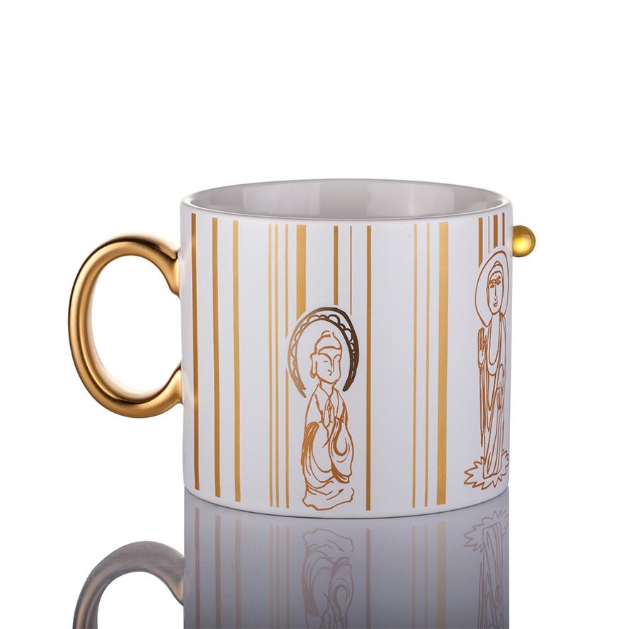 LIULI Crystal Art LIULI Bone China Tableware, Zen, Freedom Mug (Set of 2) Limited Edition