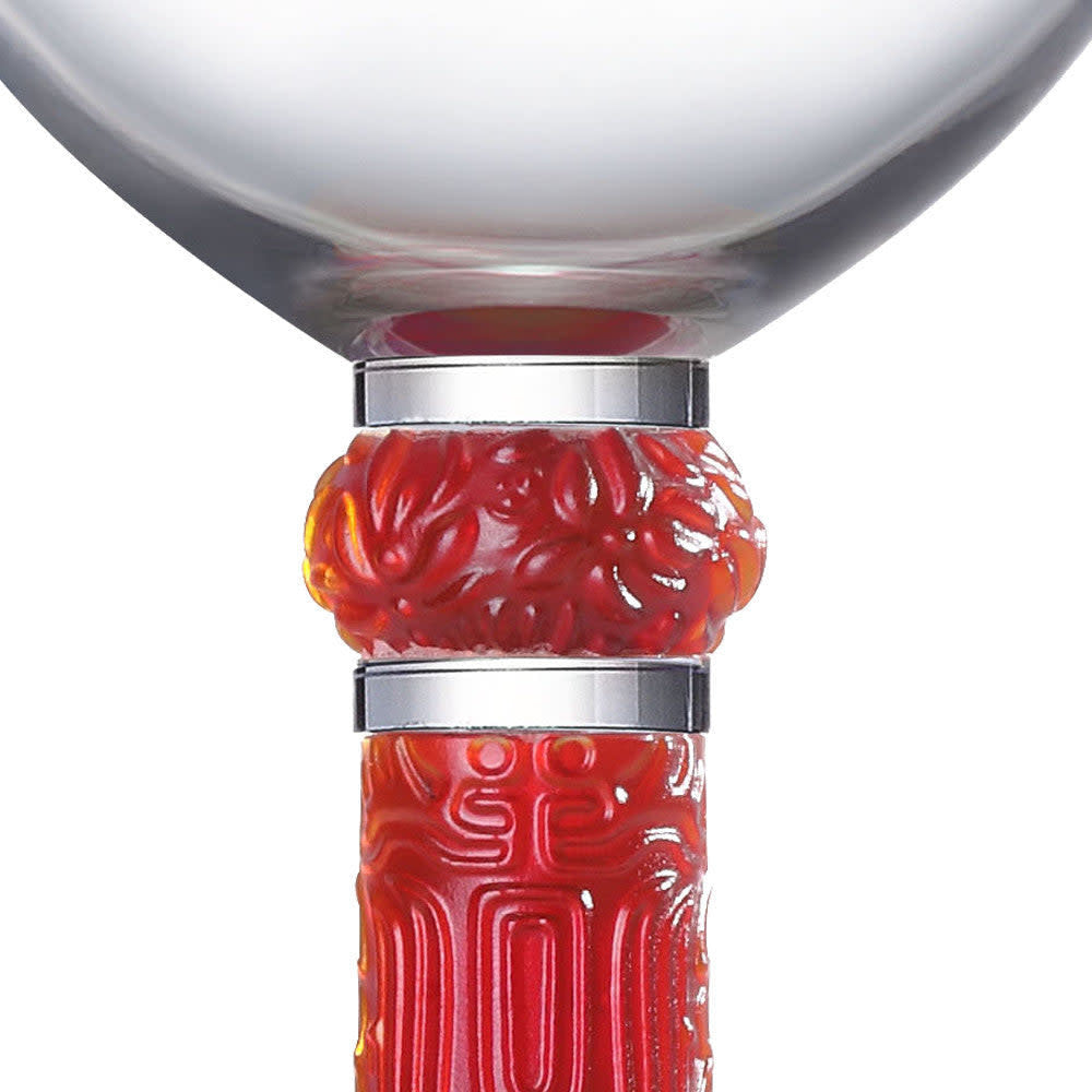 LIULI Crystal Art Crystal Wine Goblet, Bordeaux Glass, Moon Shadows (Set of 2)