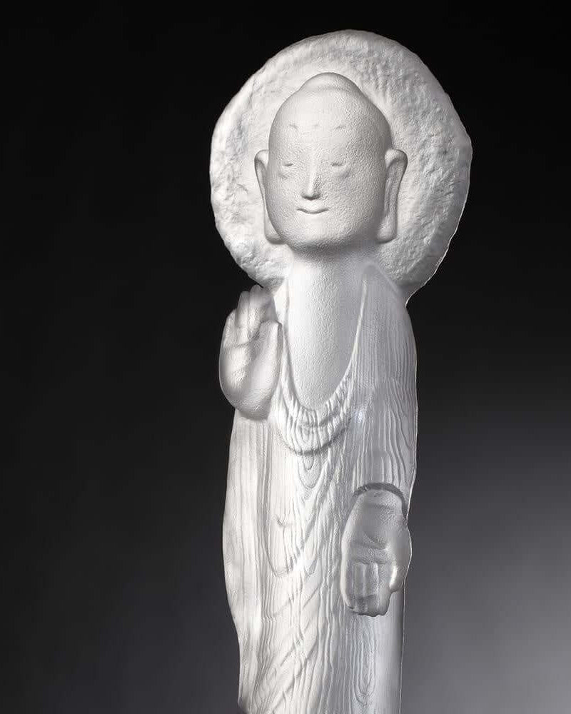 LIULI Crystal Art Crystal Buddha Figurine, "Free Mind Out of Humility"
